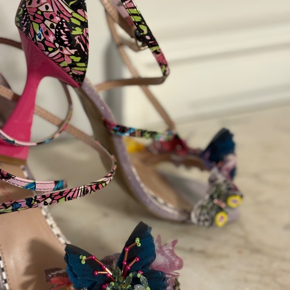 Designer Betsey Johnson Strappy Fancy Open Toe Elegant Heels Emblished Strap - Picture 7 of 13